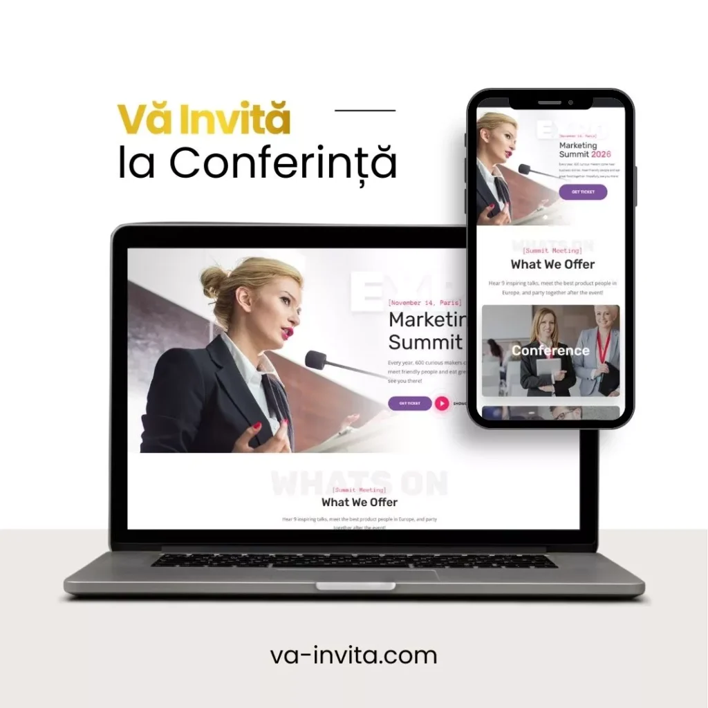 invitatie web page - va invita la business event