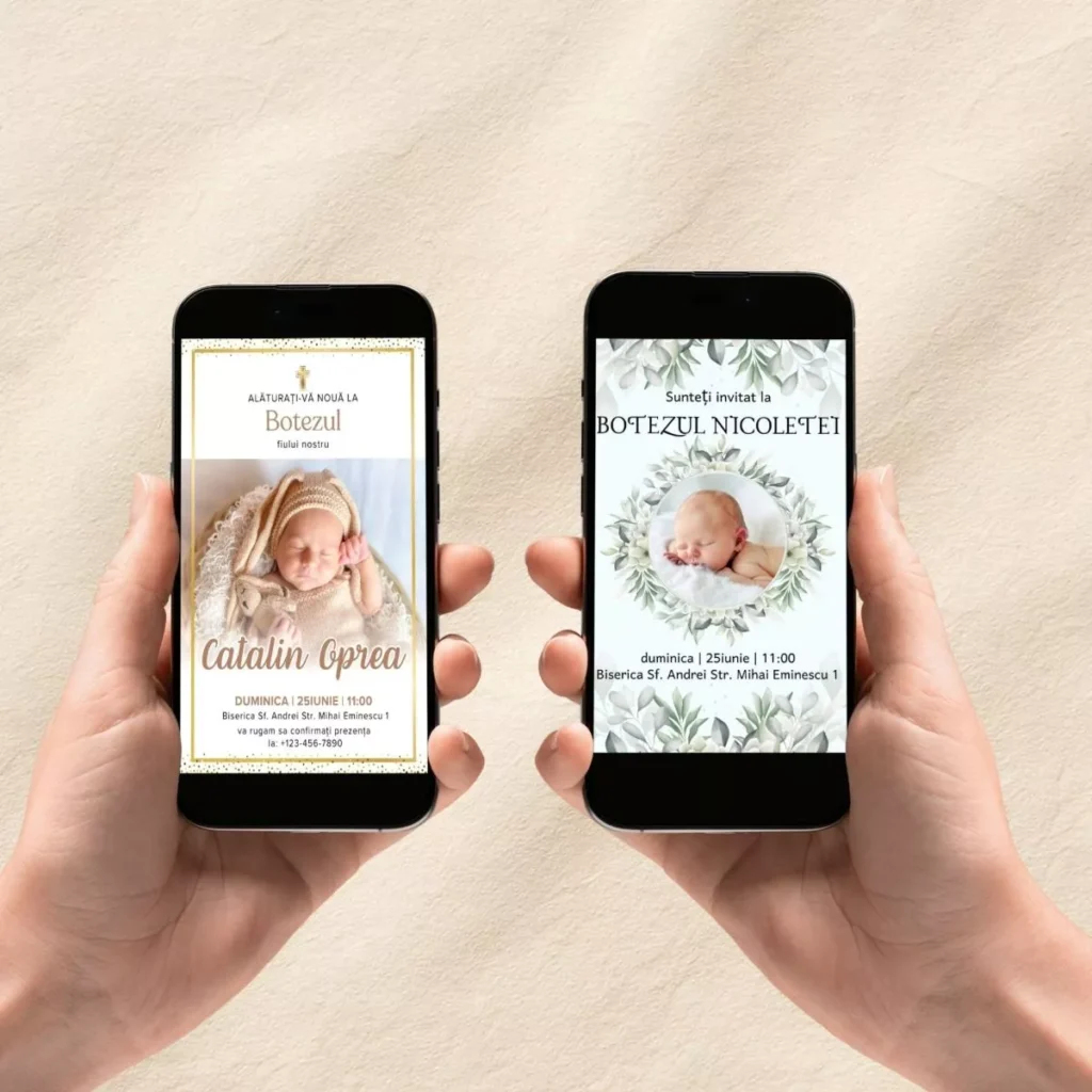 invitatii digitale la botez