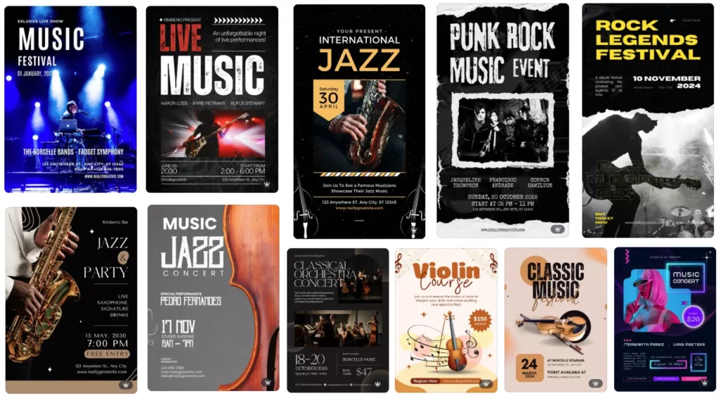 invitatii exemple pentru concert musica